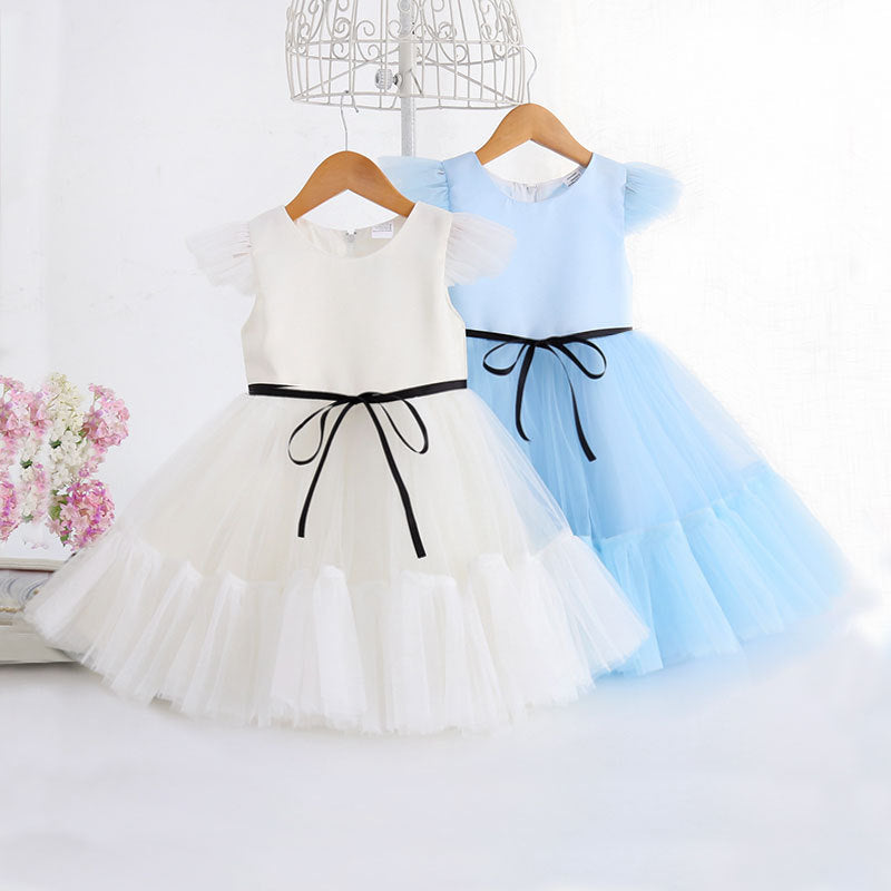 Children's Girls' Solid Color Wedding Dress