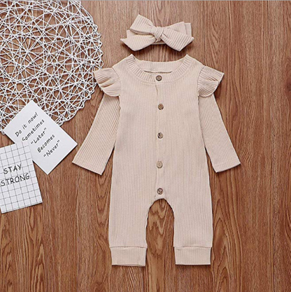 Abby Romper Jumpsuit with Matching Hair Bow
