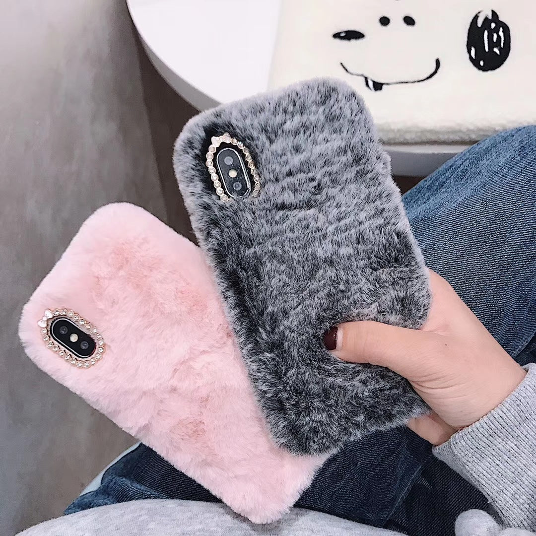 Luxury plush phone case