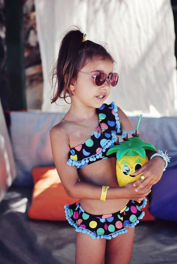 Pudcoco Girl Swimsuit Cute Kids Baby Girls Polka Dot Swimsuit Swimwear Bathing Suit Tankini Bikini Set