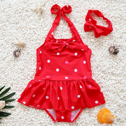 Children's Swimwear Cute Girls Baby One-piece Skirt Infant Small And Medium Dance Clothes