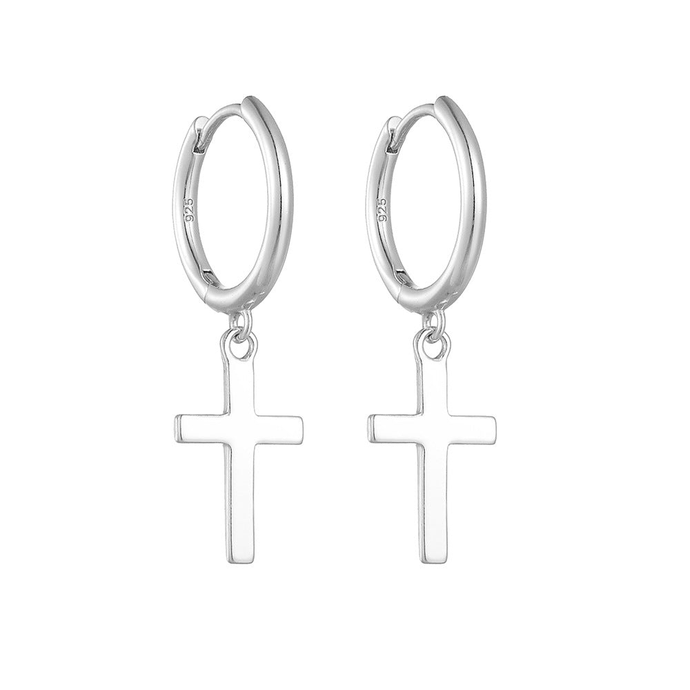 European And American S925 Sterling Silver Cross Earrings Earrings For Women
