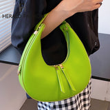 Solid Color PU Leather Underarm Bags For Women 2022 Simple Ladies Brand Shoulder Bag Luxury Trend Female Handbag Travel Tote Bag