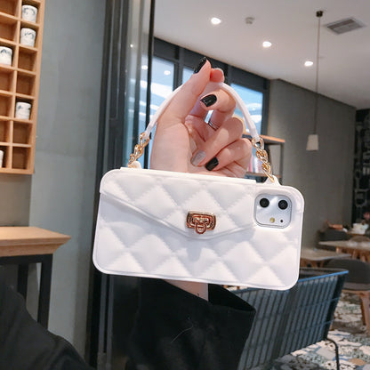 Chain diagonal silicone coin purse phone case