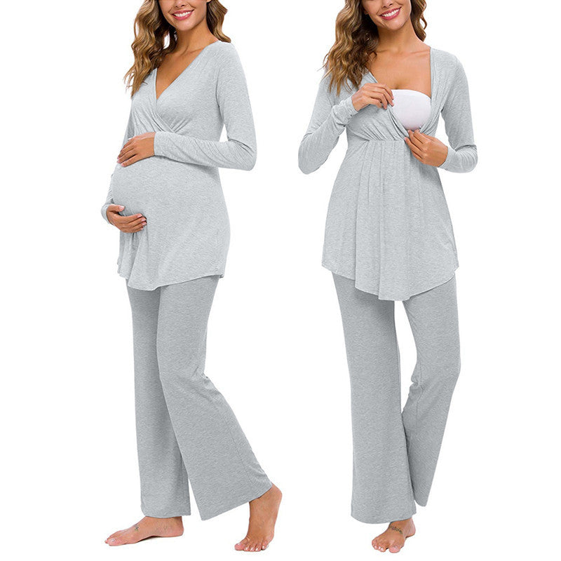 Nursing pajamas for pregnant women