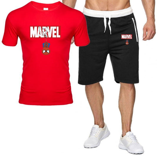 Men's Printed Shorts and T-shirt Set