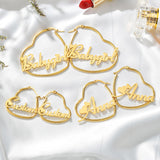 Love Name Earrings English Alphabet Ladies Peach Heart Earrings