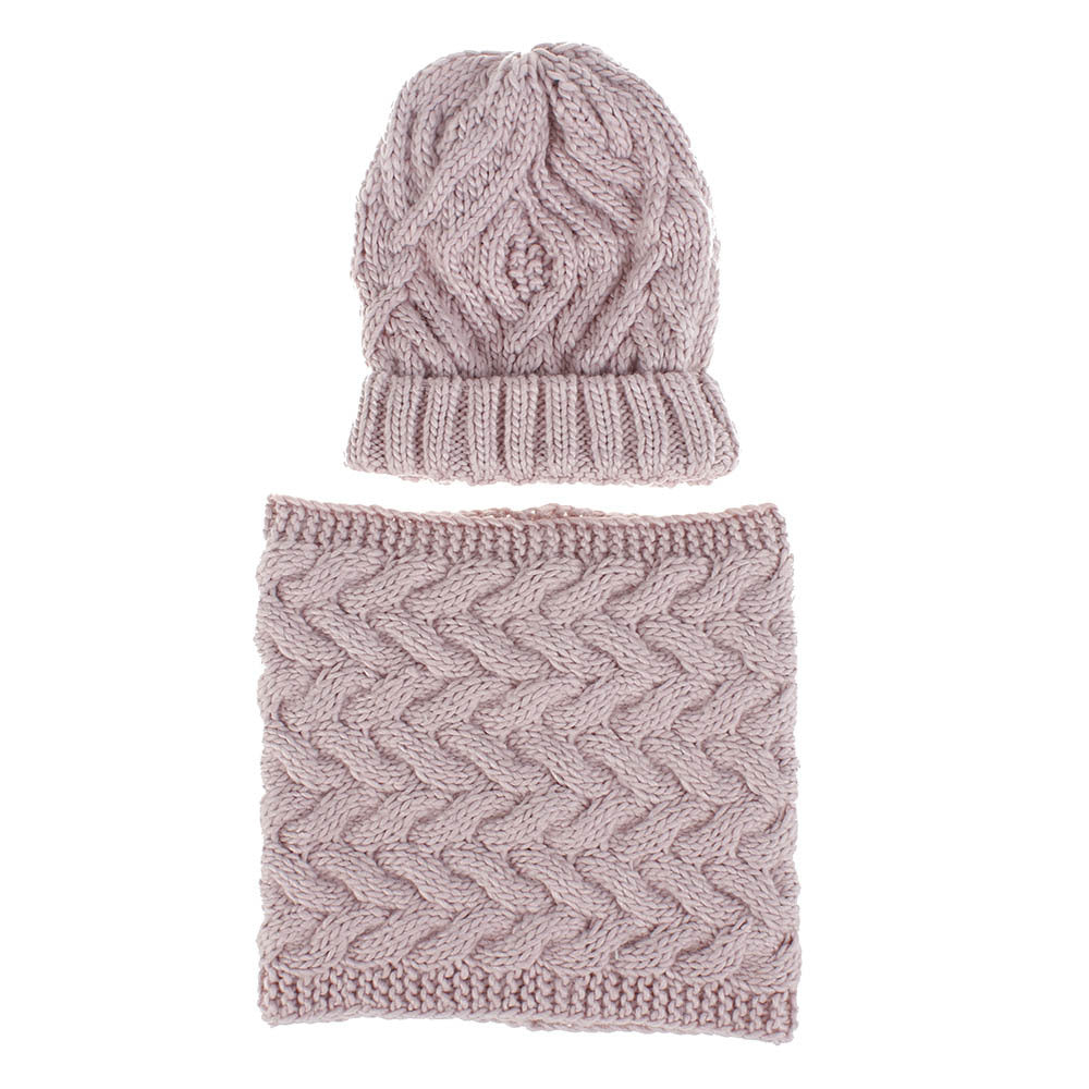 Two-piece knitted hat hat bib set