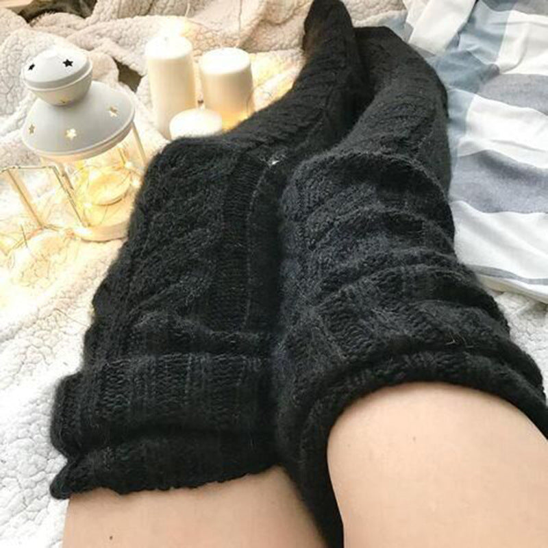 Knitted socks over the knee lengthened stockings