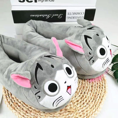 Warm Home Cotton Slippers Cheese Cat
