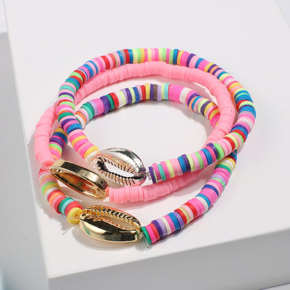 Color Shell Bracelet Handmade Disc Jewelry