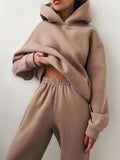 Spring Cross-border Women's Casual Hooded Sweater Two-piece Suit