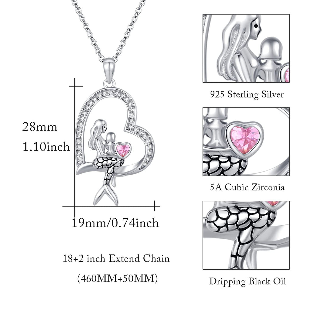 925 Sterling Silver Mermaid Pendant Necklace Nautical Jewelry Ariel Necklace