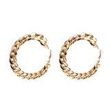 Chain alloy hoop earrings