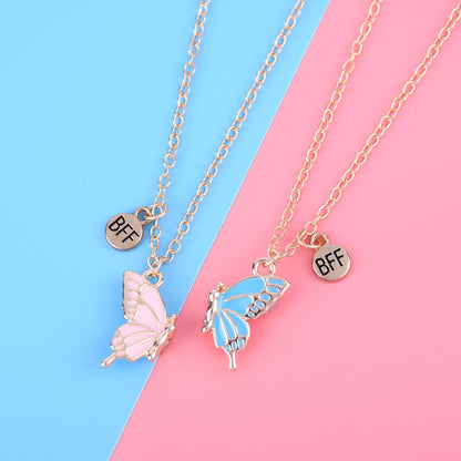 2 Color Butterfly BFF Magnet Necklace