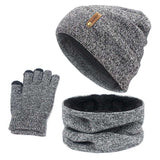 Hat scarf touch screen gloves set