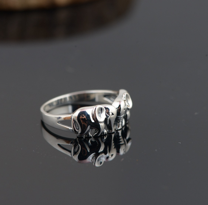 Sterling Silver Rings Fine Of Auspicious Elephant Jewelry Rings For Women Thai Sliver Rings Charms