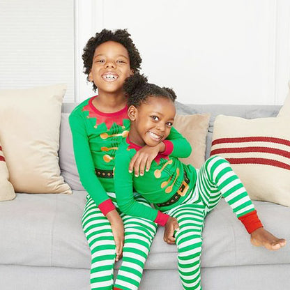 Christmas Stripe Printed Long Sleeve Pajama Set