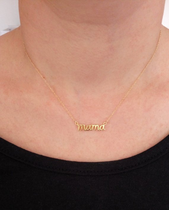 English alphabet mom holiday pendant necklace