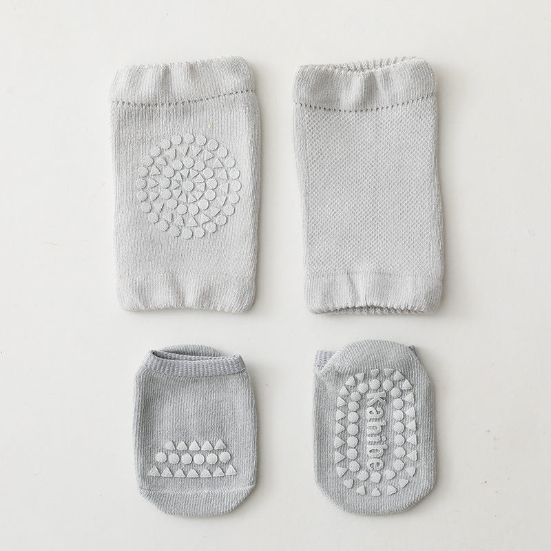 Children's Knee Pad Terry Floor Socks Set Toddler Protection