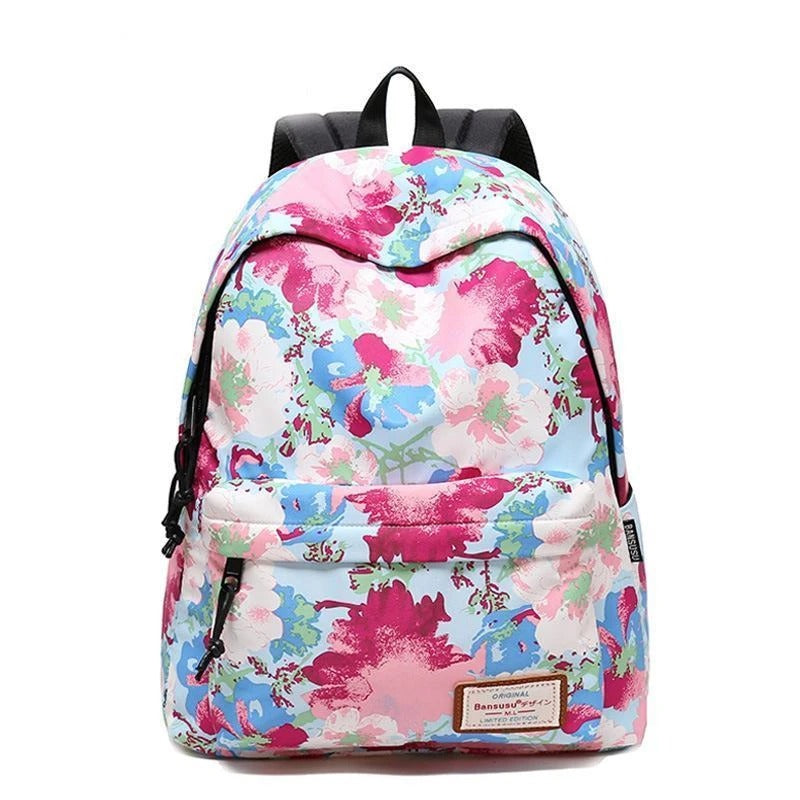 Waterproof Large Capacity Floral Laptop School Backpack