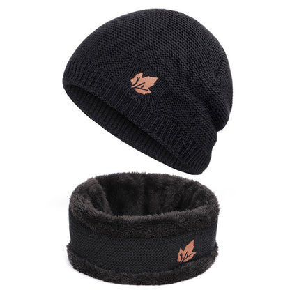 Plush cotton cap and scarf set