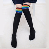 Rainbow long socks fall and winter knee socks