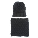 Two-piece knitted hat hat bib set
