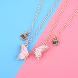 2 Color Butterfly Necklace Simple Magnet BFF