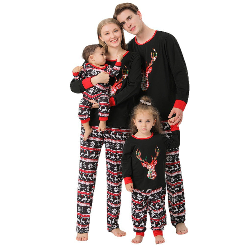 Long-sleeved Cross-border Family Set Christmas Pajamas