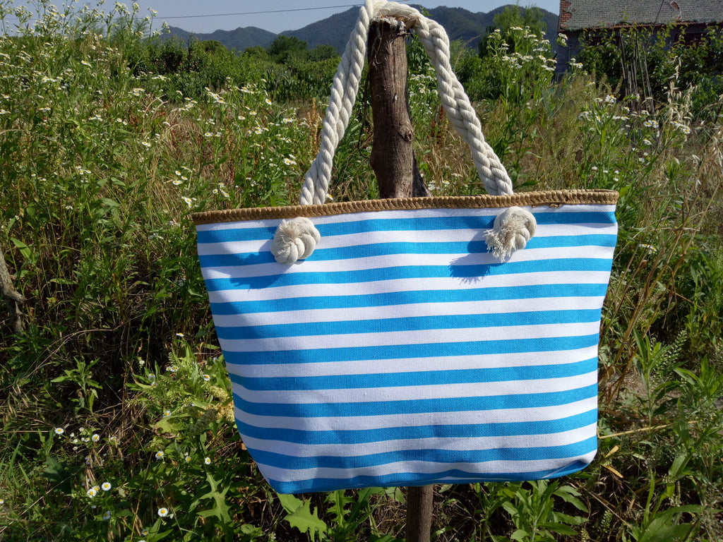 Striped Mori Women's Shopping Bag Beach Bag
