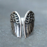 Angel wings ring black angel wings