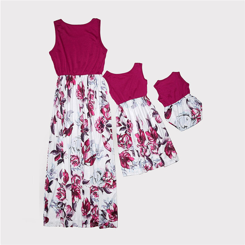 Matching Flower Dress for Mom and Daughter