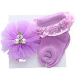 Cute Princess Lace Baby Socks Headband Set