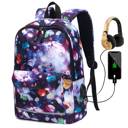 Backpack Female Backpack Computer Rechargeable Schoolbag