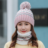 Women's Fashion Warm Scarf Hat Two-Piece Set