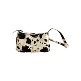 Cow underarm baguette handbag