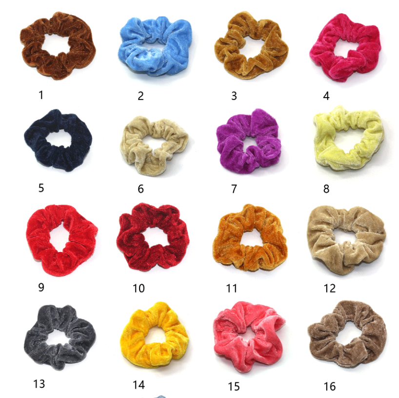 50 Piece Velvet Hair Scrunchie Ring