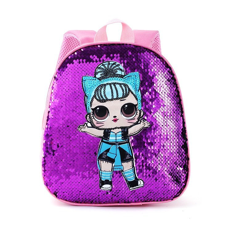 Kindergarten Middle And Small Classes Cartoon Sequins Girls Backpack