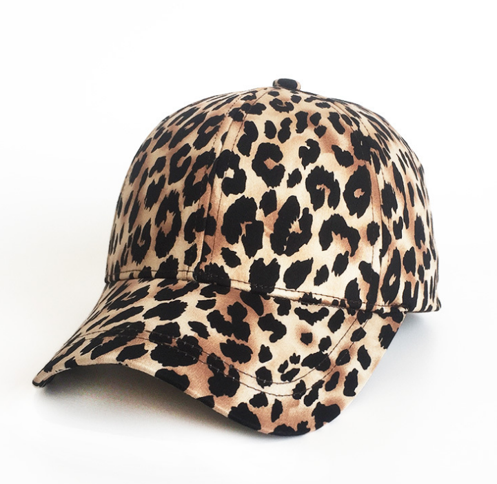 Leopard Print Hats Ponytail Baseball