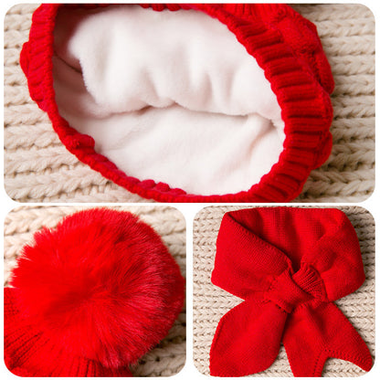Baby scarf and woolen cap set