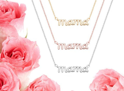 English alphabet mom holiday pendant necklace