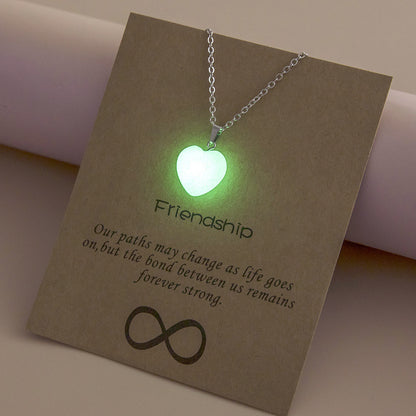 Europe And America Best Selling Luminous Pendant Card Necklace Love
