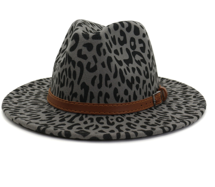 New leopard fur hat in autumn and winter jazz hat