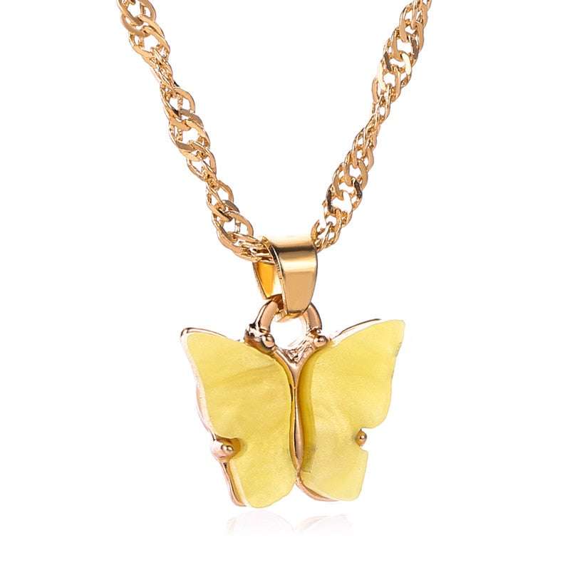Gold Chain Butterfly Pendant Choker for Women