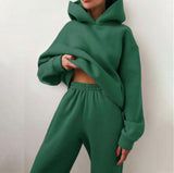 Spring Cross-border Women's Casual Hooded Sweater Two-piece Suit