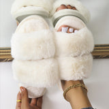 Candy Color Fluffy Women's Casual Slippers