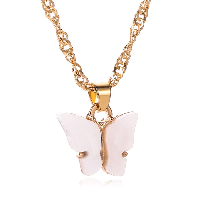 Gold Chain Butterfly Pendant Choker for Women