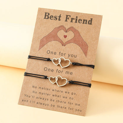 Alloy Love Good Friend Card Handmade Bracelet