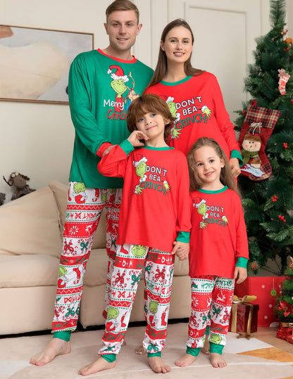 Don't Be A Grinch Matching Family Christmas Pajamas